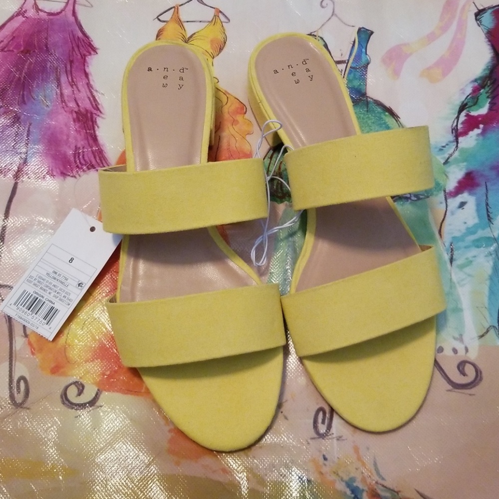 YELLOW SUEDE SLIP ONS - CLEARANCE